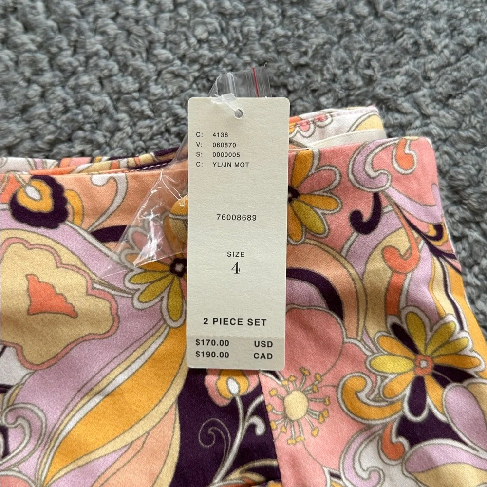 Floral Print Women's Set in Orange and Purple - Picture 4 of 6